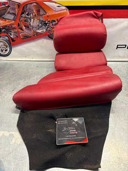 Porsche 928 rear right seat and center + upper cushion, used, can-can red 92852206051 / 92852208851 / 92852204650