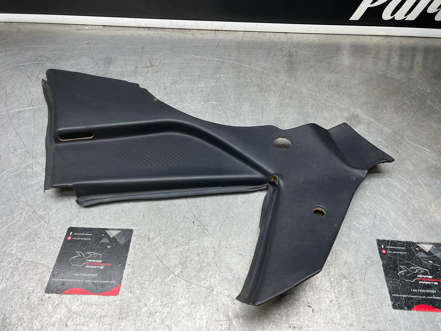 Porsche 944 blue rear interior C Post trim card left side. Quarter panel trim used 944555021