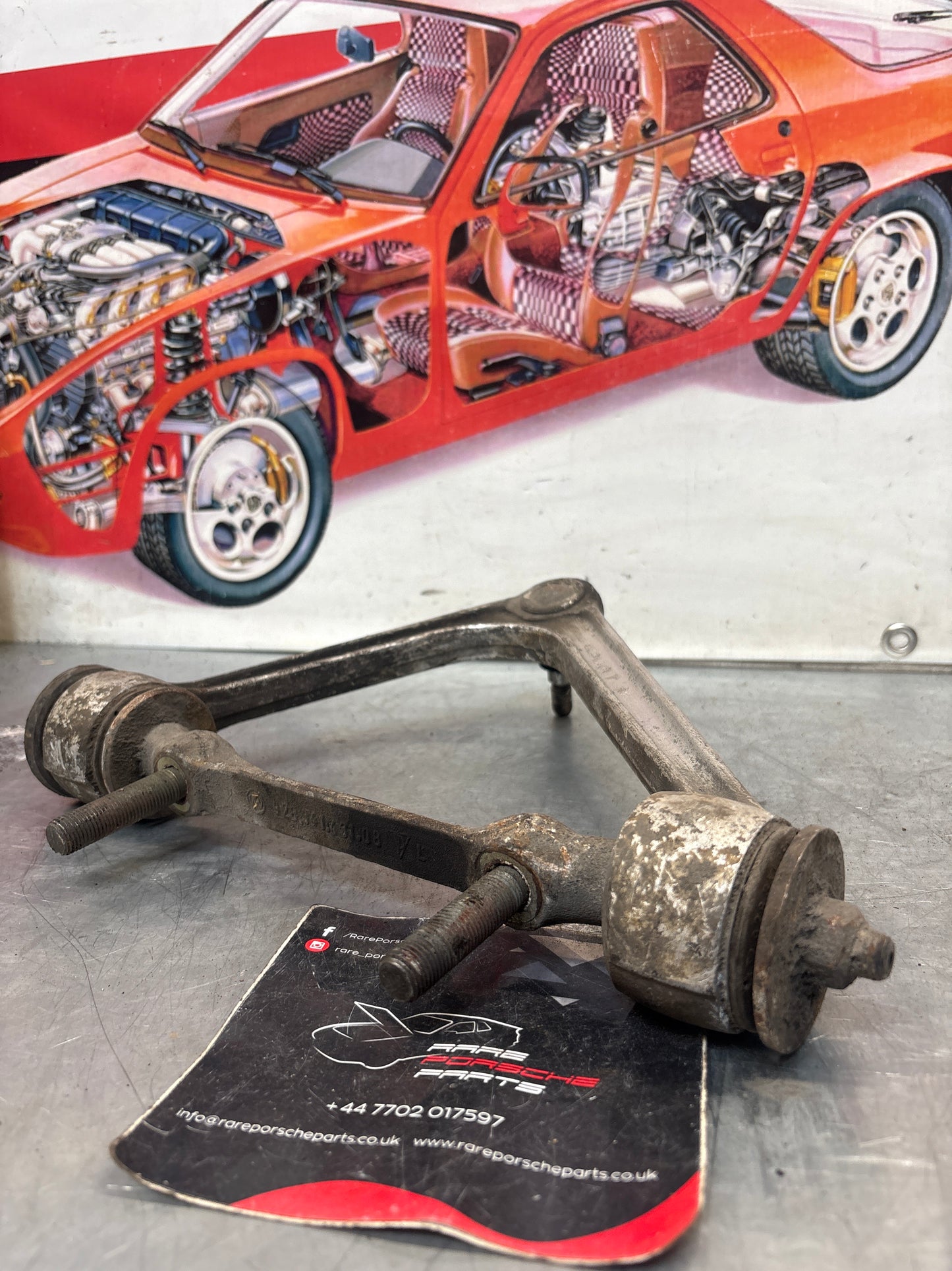 Porsche 928 S4 Upper front left wishbone, used 92834103131
