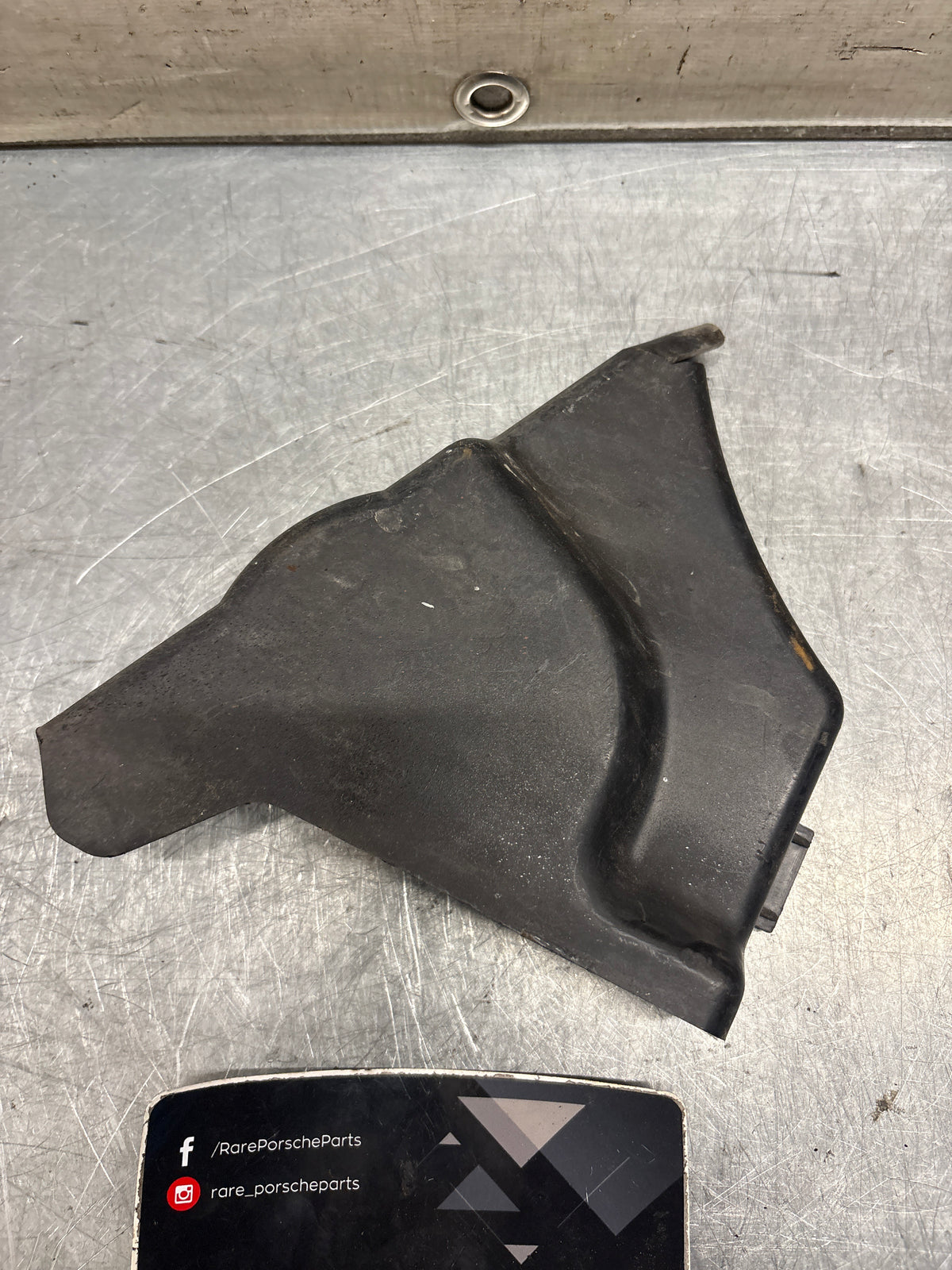 Porsche 914 headlight motor protective plate, right side, used 91475019610