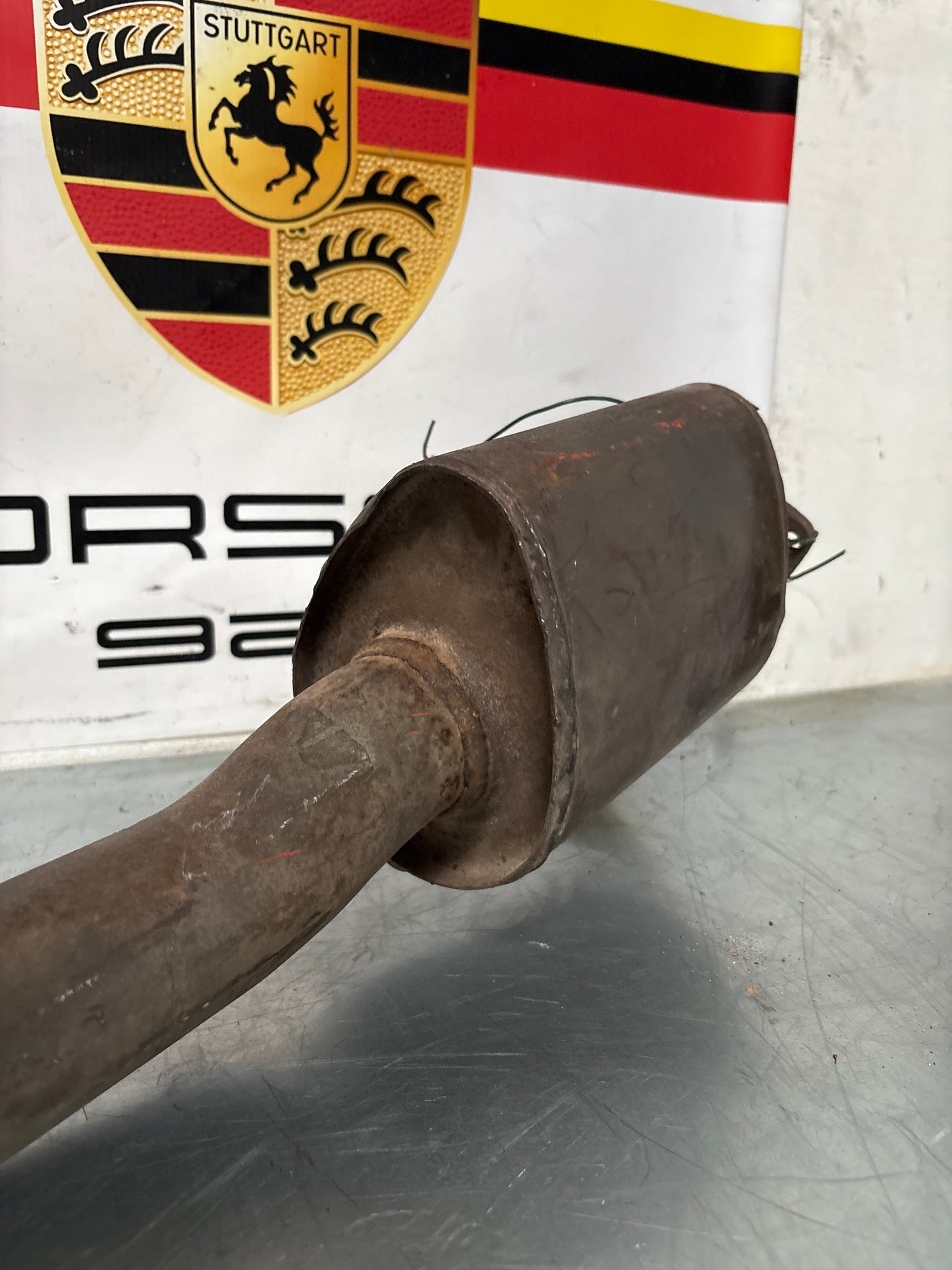 Porsche 944 S S2 genuine exhaust system rear muffler, used 94411104103