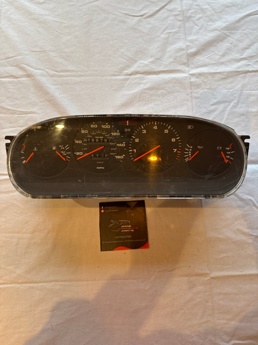 Porsche 944 dash clock binnacle pod speedometer, 94564131102 used 168797 miles, scratched screen