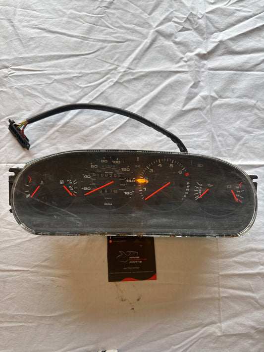 Porsche 944 dash clock binnacle pod speedometer, 94564131103 used 106205 miles automatic plastic screen has some small scratches