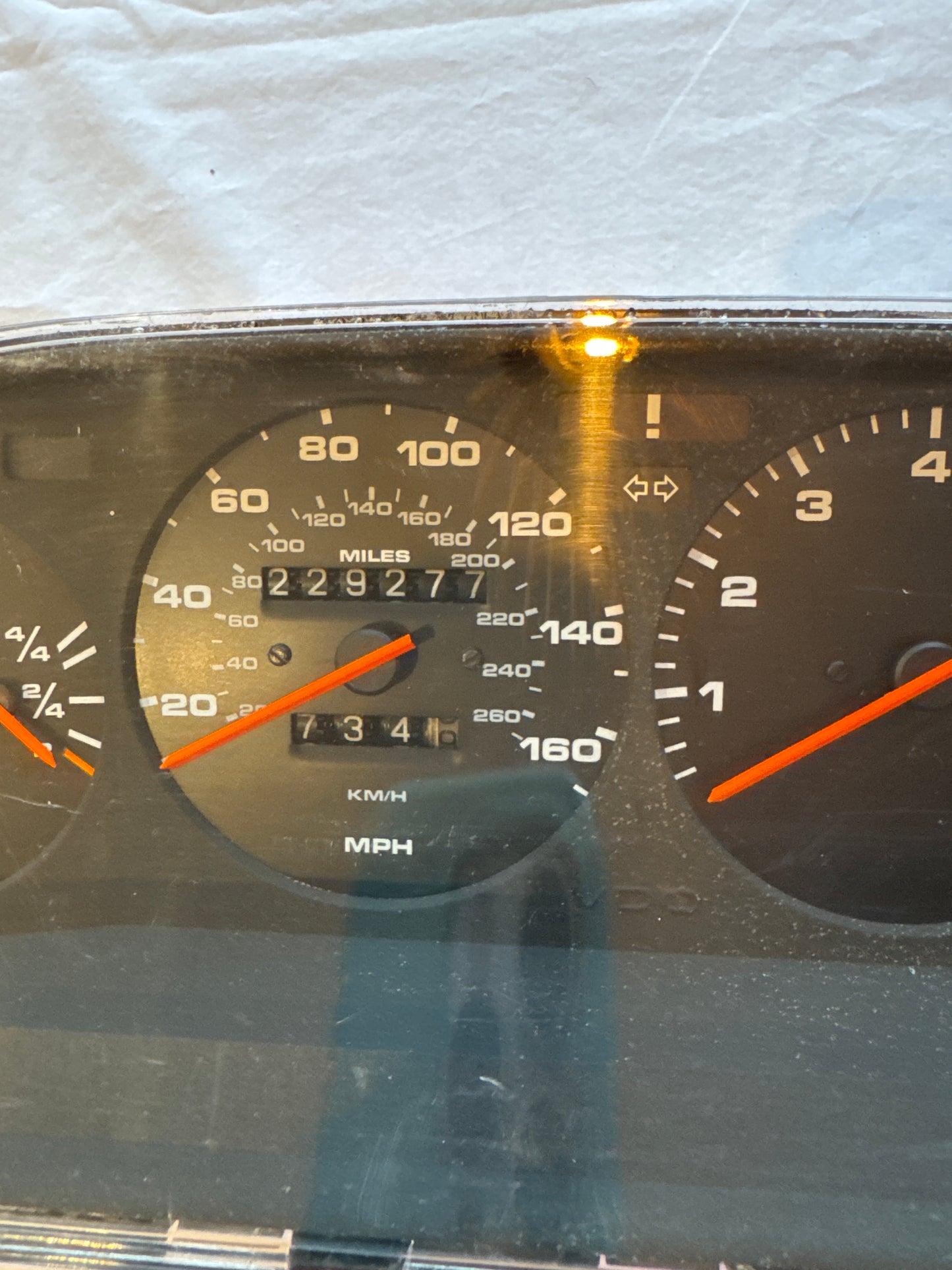 Porsche 944 dash clock binnacle pod speedometer, 94564131105 used 229277 miles