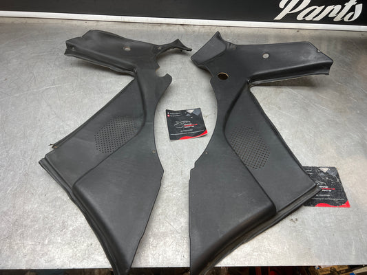 Porsche 944 black rear interior C Post trims/cards. Quarter panel trim used 944555021 944555022