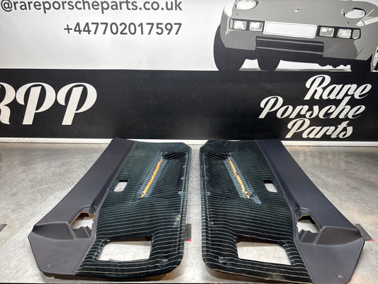 Pair Of Porsche 944 marine blue pinstripe door cards 94455501701 94455501801 used, nice condition.