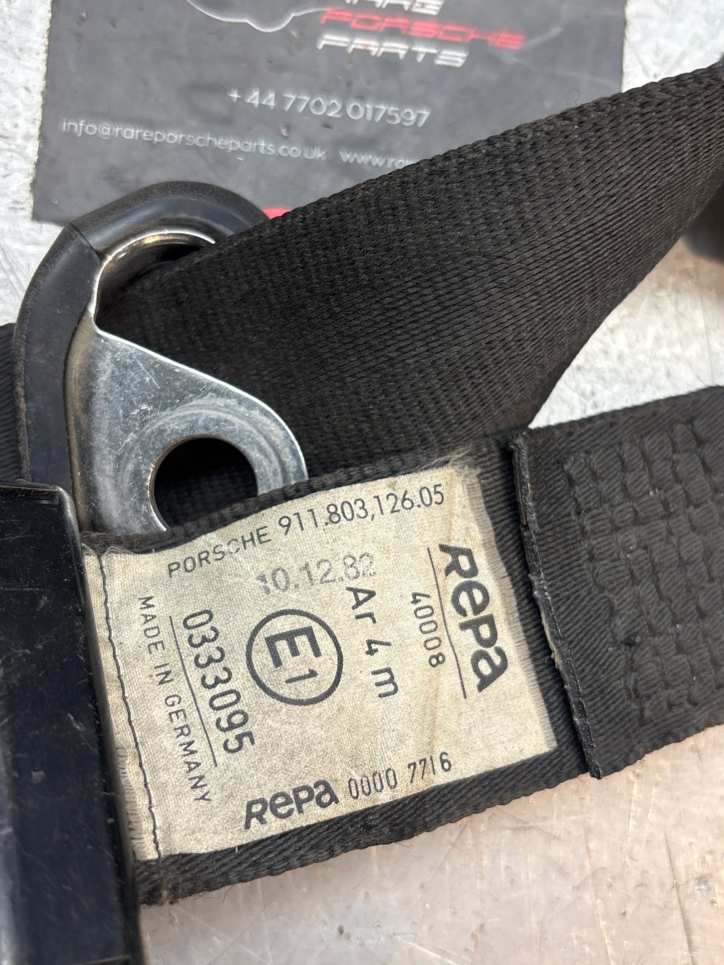 Porsche 928 911 G front right O/S seat belt, 91180312605 used