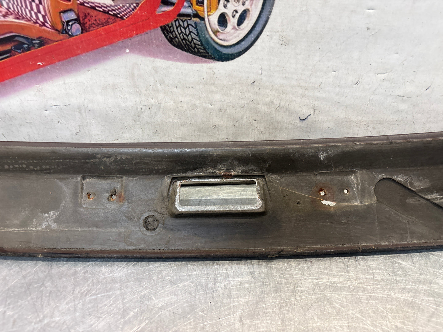 Porsche 924 944 -85.5 front roof / sun visor trim, brown 477867511, used