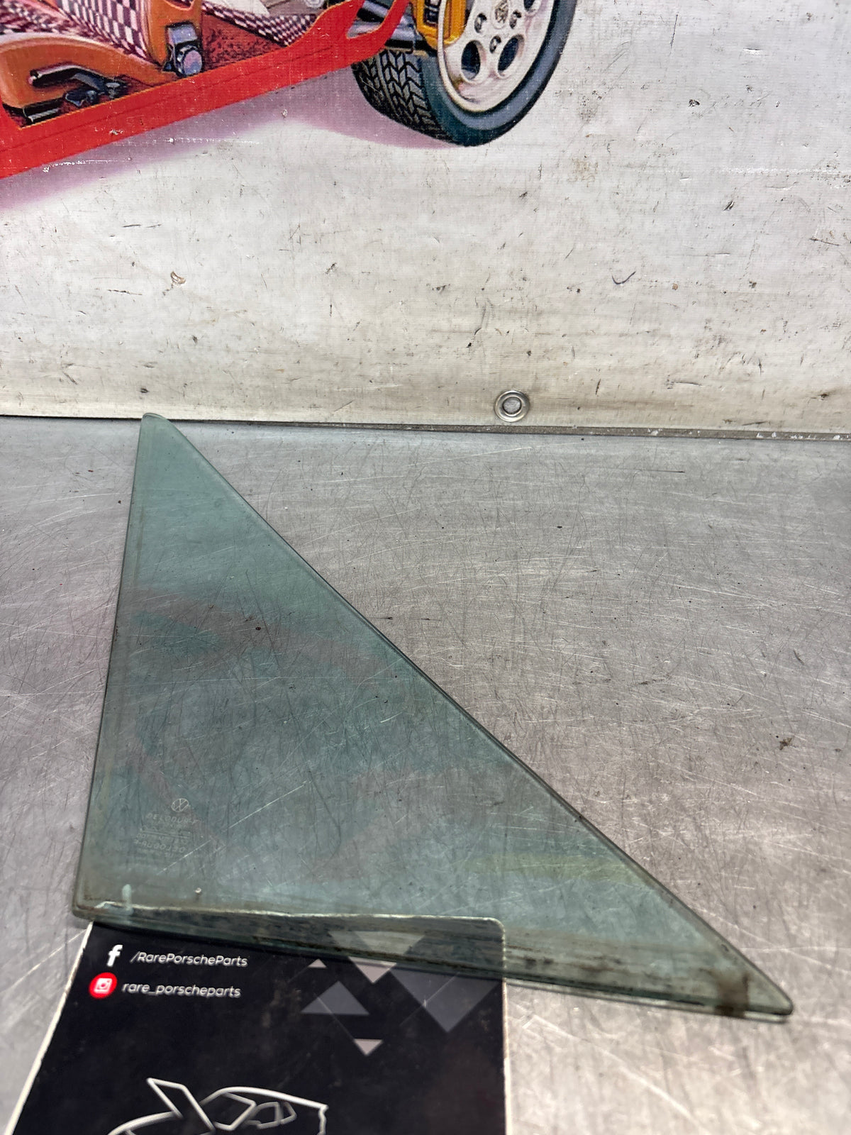Porsche 914 heat protection side window glass, used, left side 91454202510