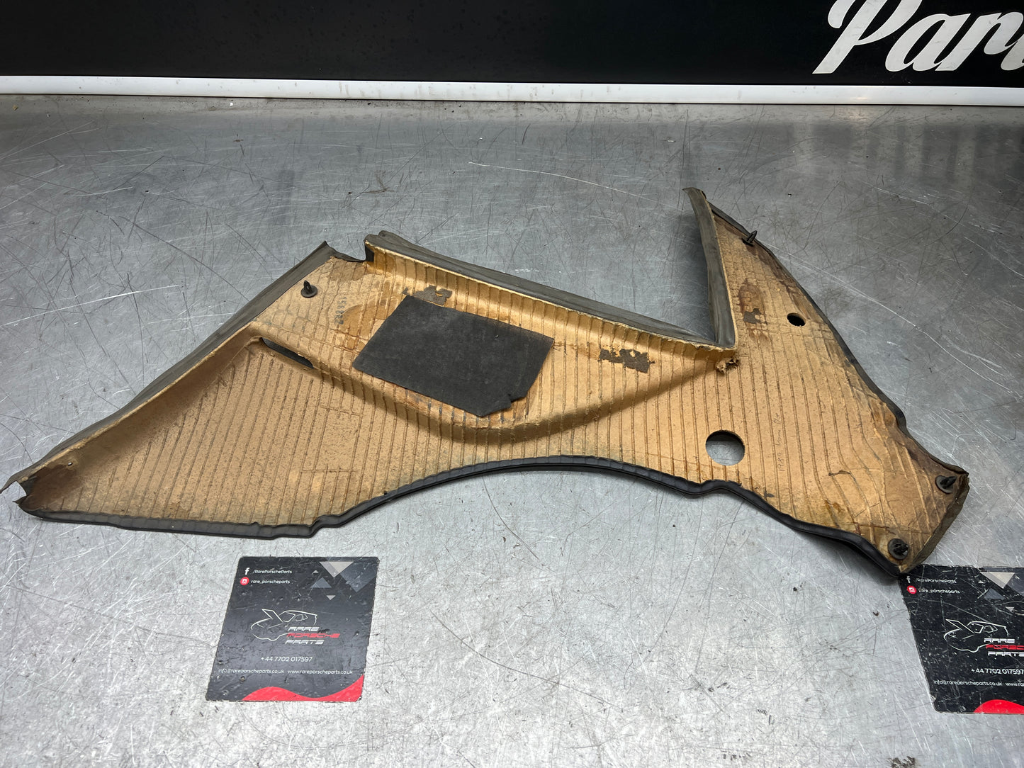 Porsche 944 blue rear interior C Post trim card left side. Quarter panel trim used 944555021