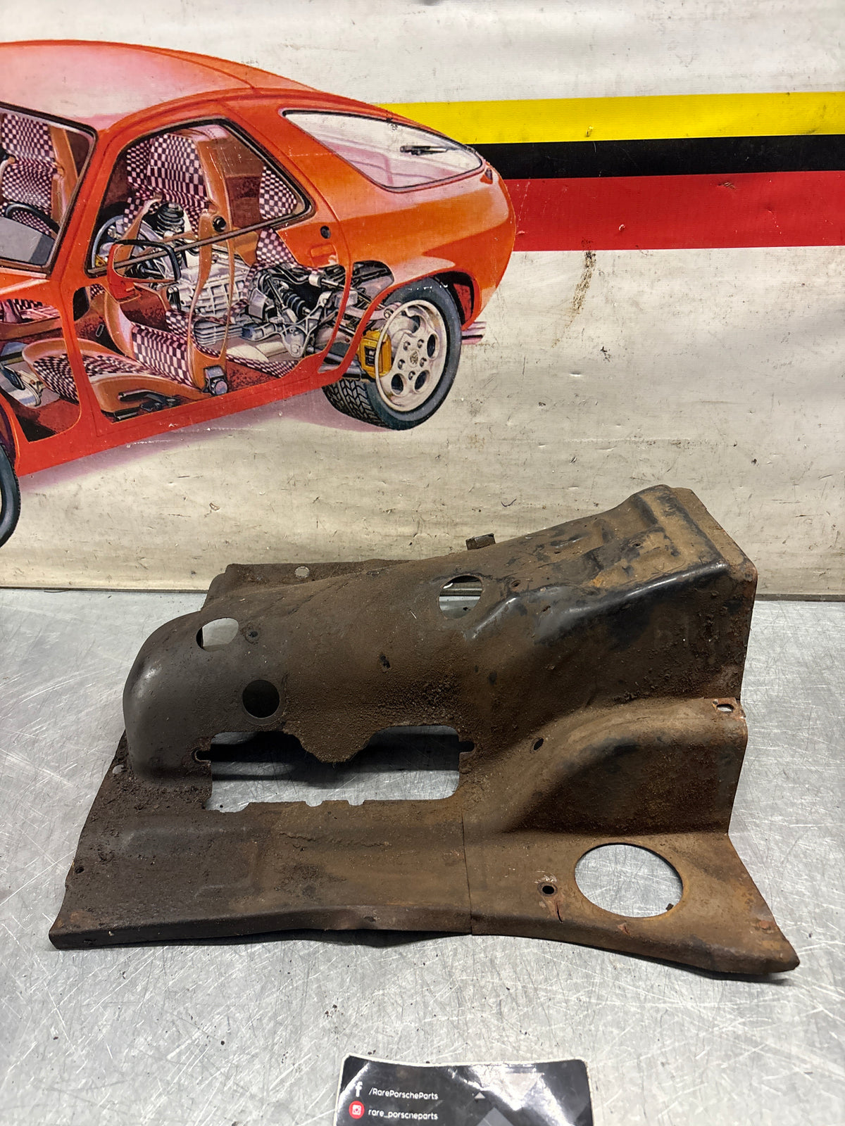 Porsche 914 cylinder cover heat shield, used 022119299A