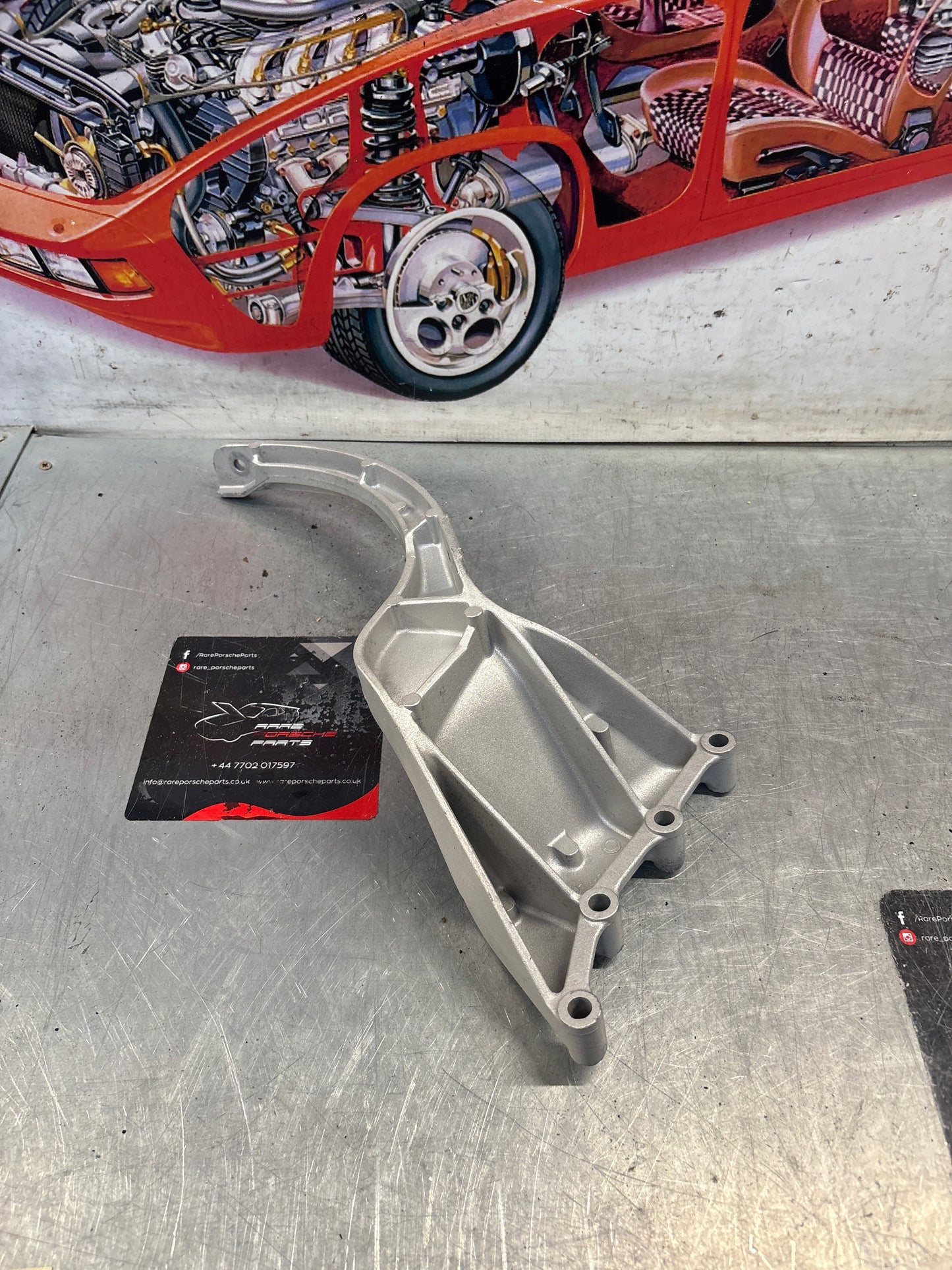 Porsche 924 exhaust support bracket, refurbished 477253243