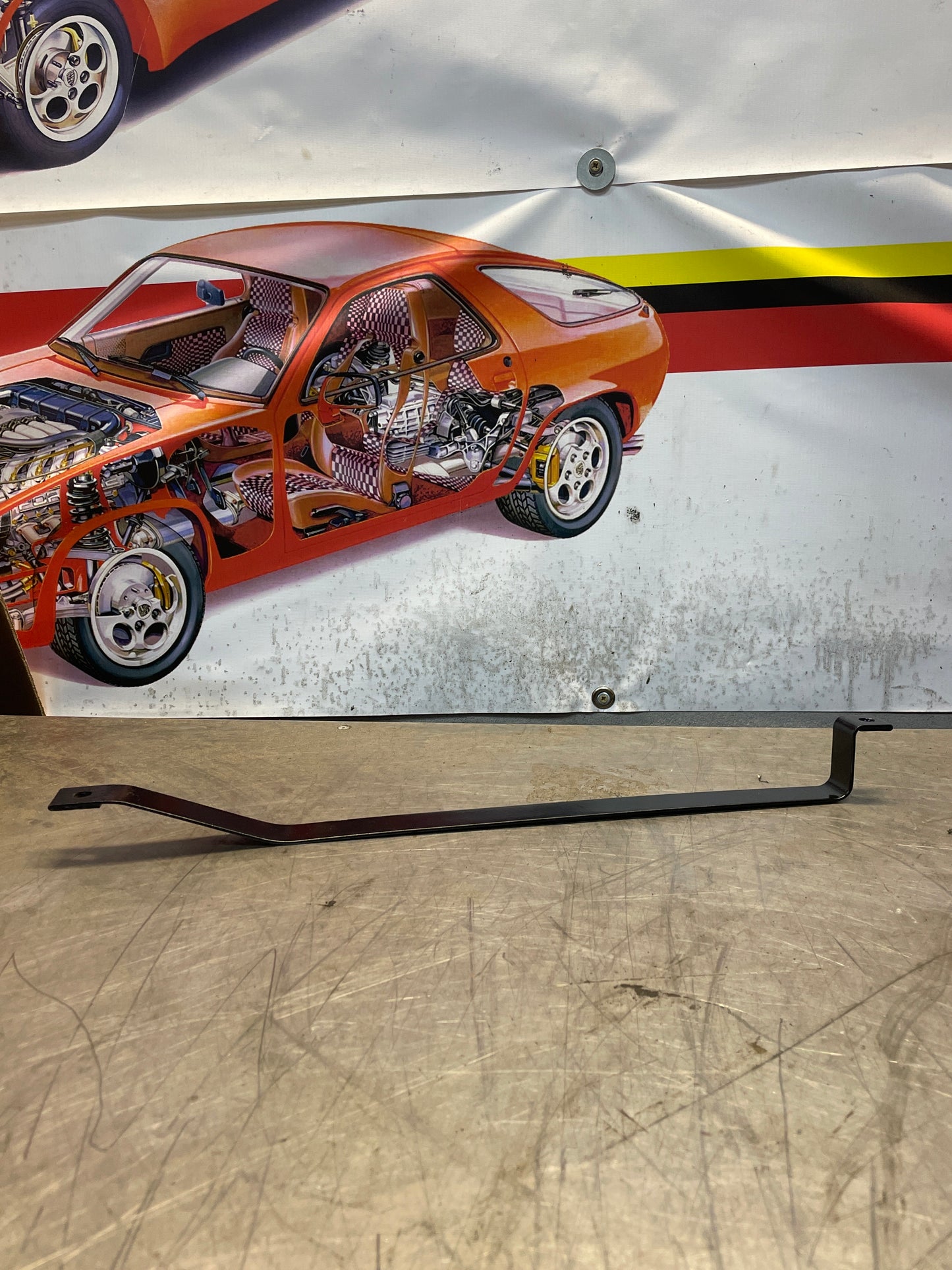 Porsche 924 / 944 left fuel tank strap, refurbished 477201311B