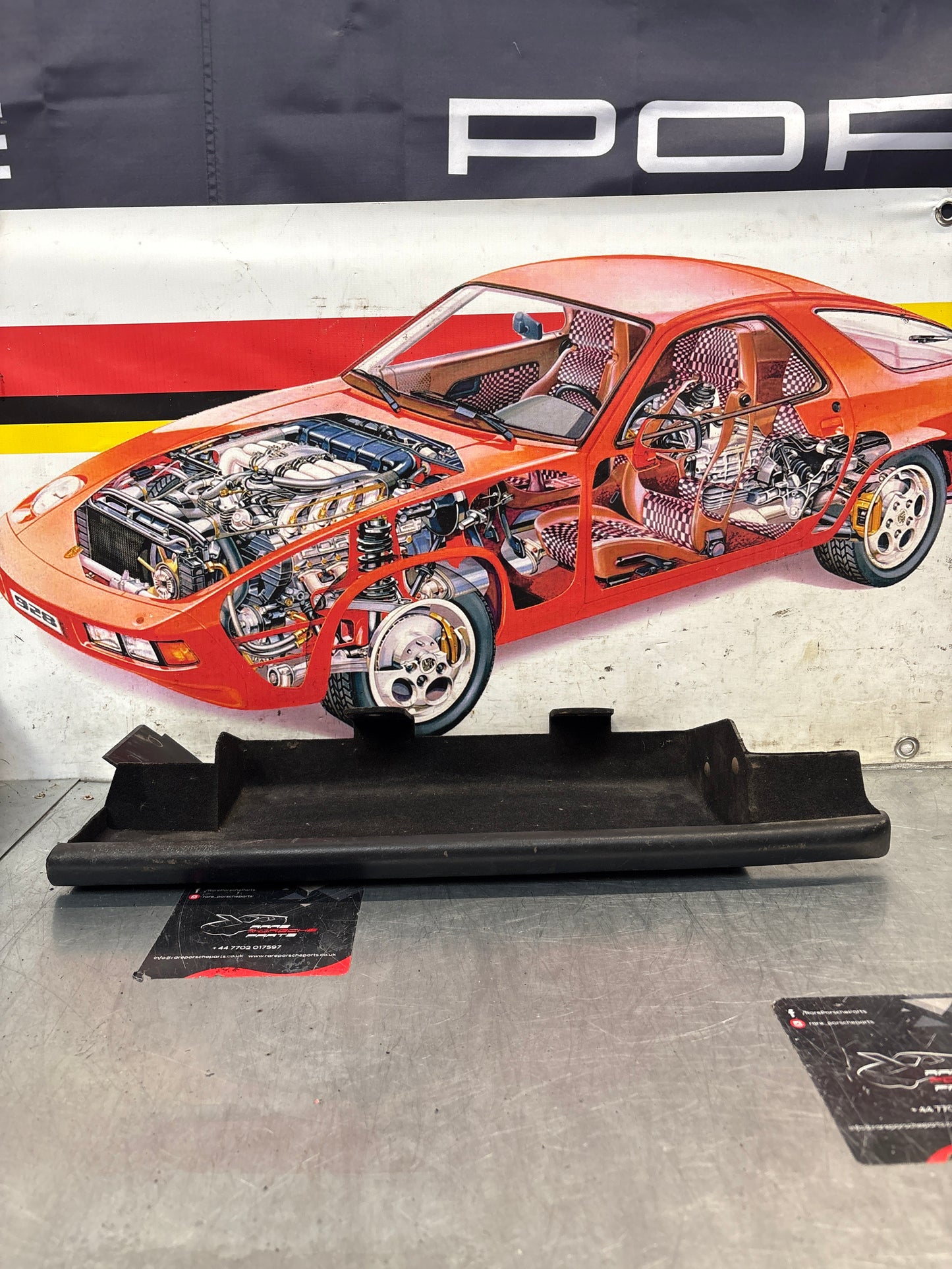 Porsche 928 under glove box shelf, black 92855207702 LHD only, used