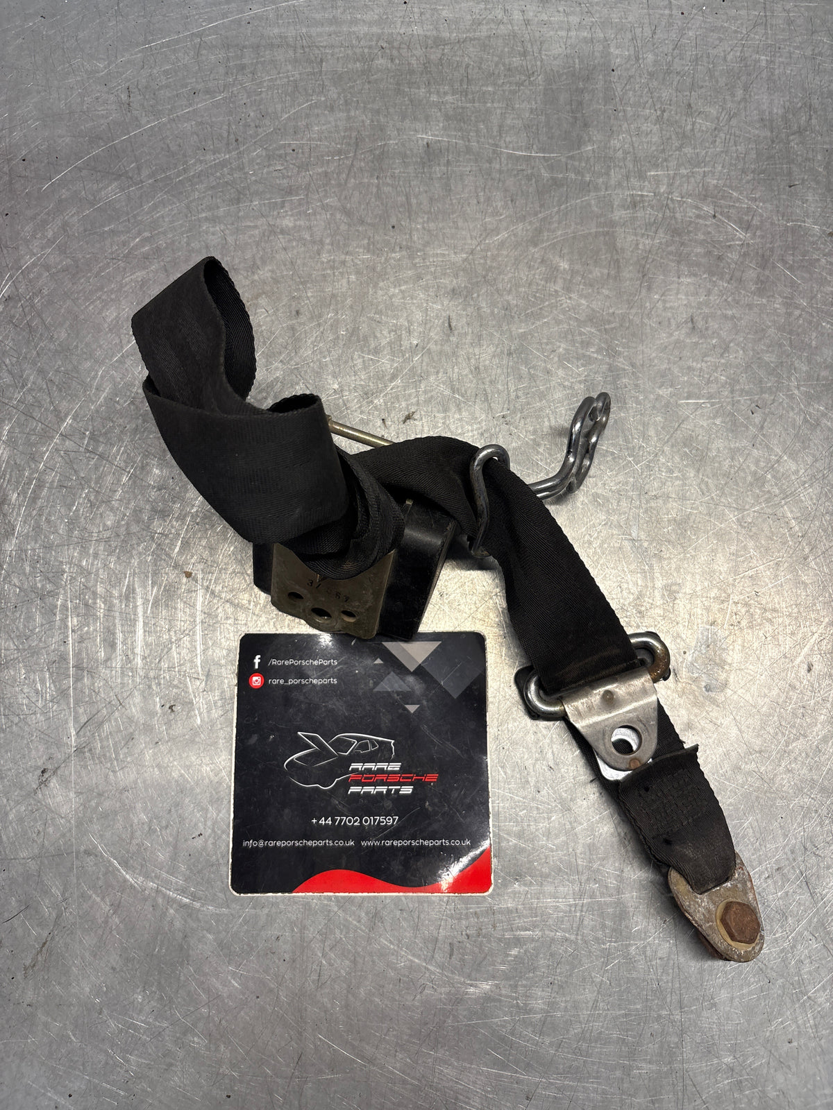 Porsche 914 left side seat belt, used 91480318110