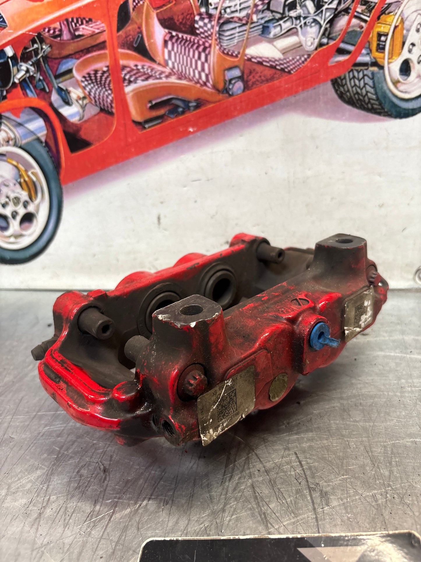 Porsche 911 997 Carrera / 981 Cayman S front left brake caliper, used 997351421/422