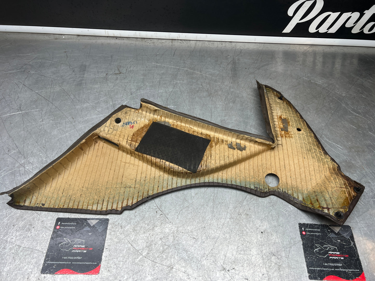Porsche 944 brown rear interior C Post trim card left side. Quarter panel trim used 944555021