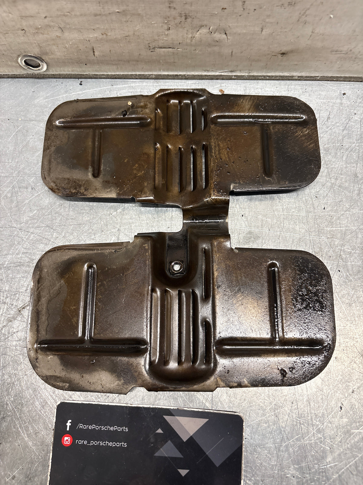 Porsche 914 crankcase guard plate, used 022101553