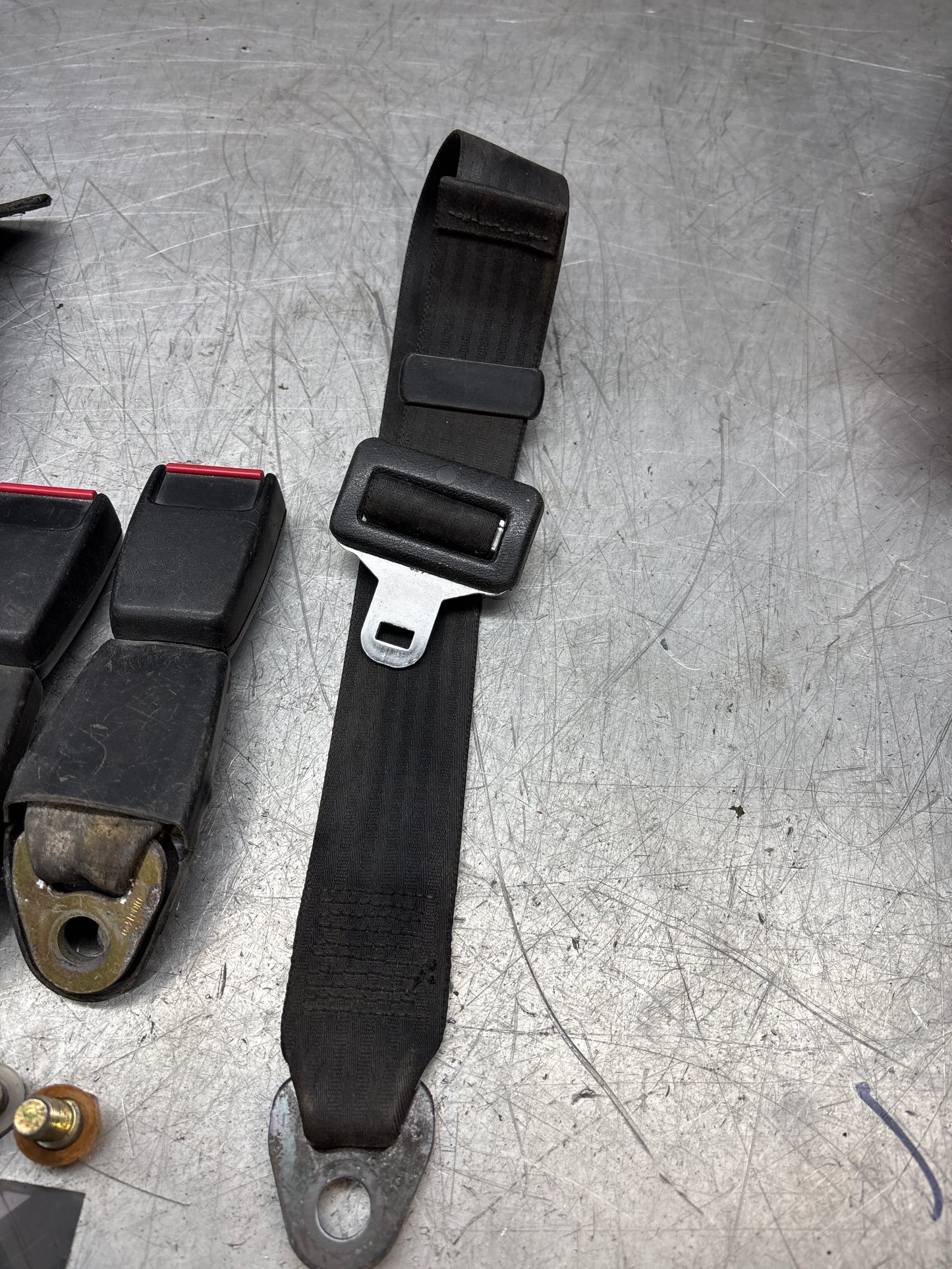 Porsche 924/944 rear 2 point static seat belt 477857795 used