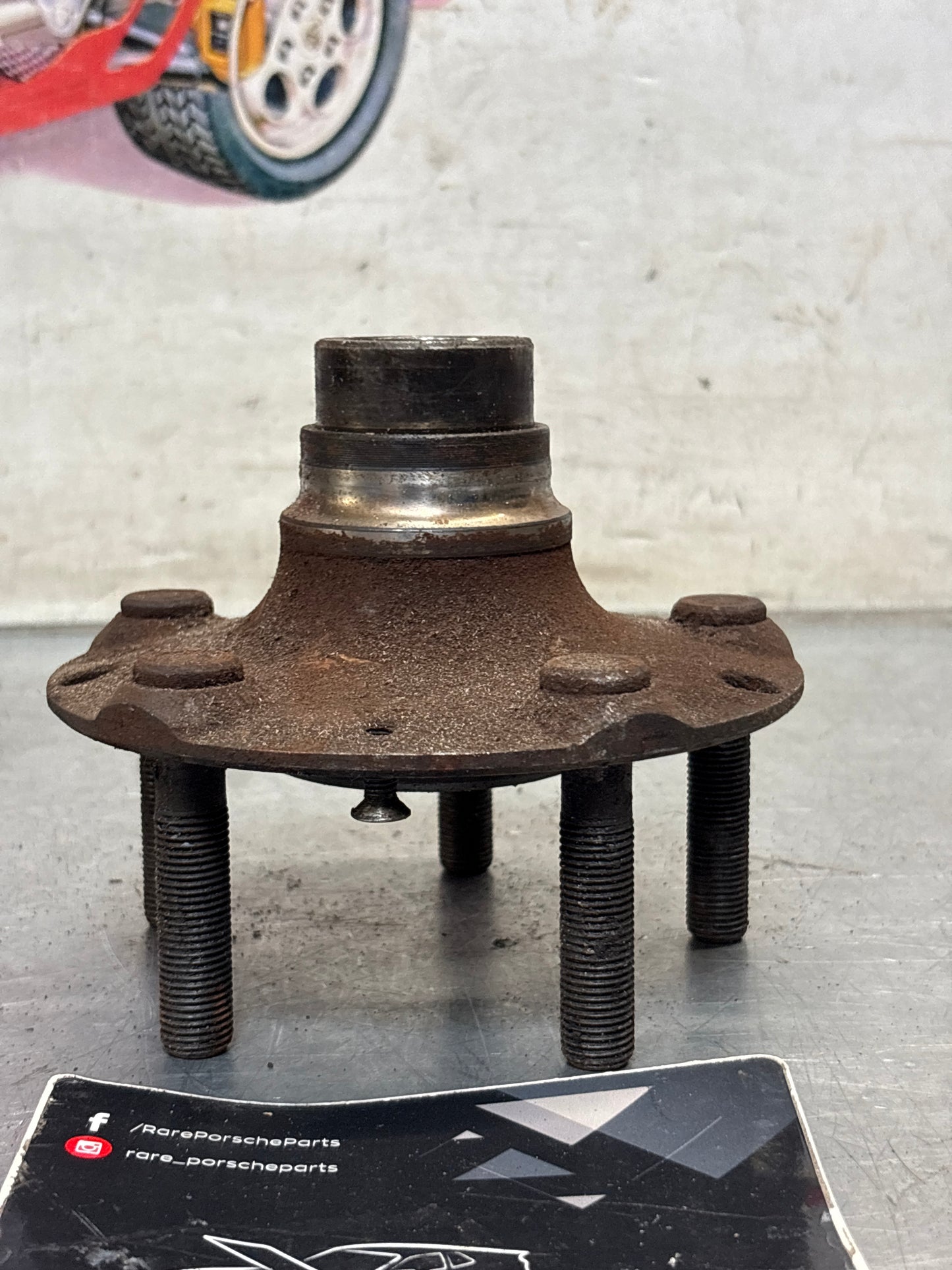 Porsche 928 rear wheel hub, 92833106507, used with long stud bolt