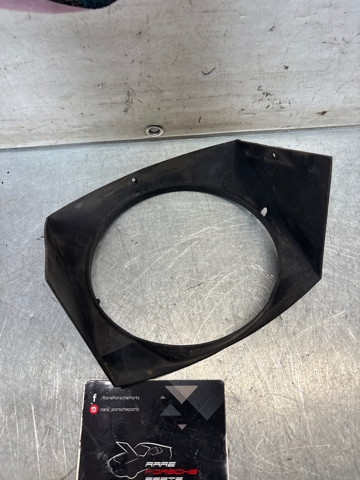 Porsche 914 right side headlight trim, used 91475022611