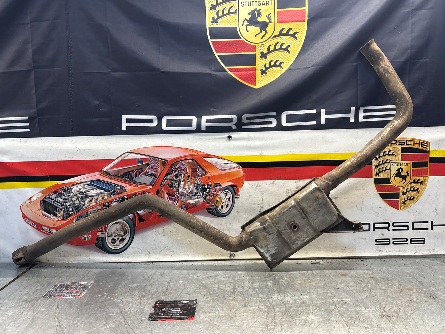 Porsche 928 S4 right middle silencer, used 92811109403