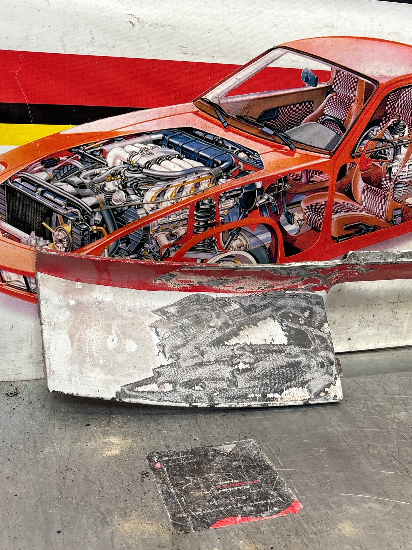 Porsche 924 Lower front valance, used, 94450303501 good condition