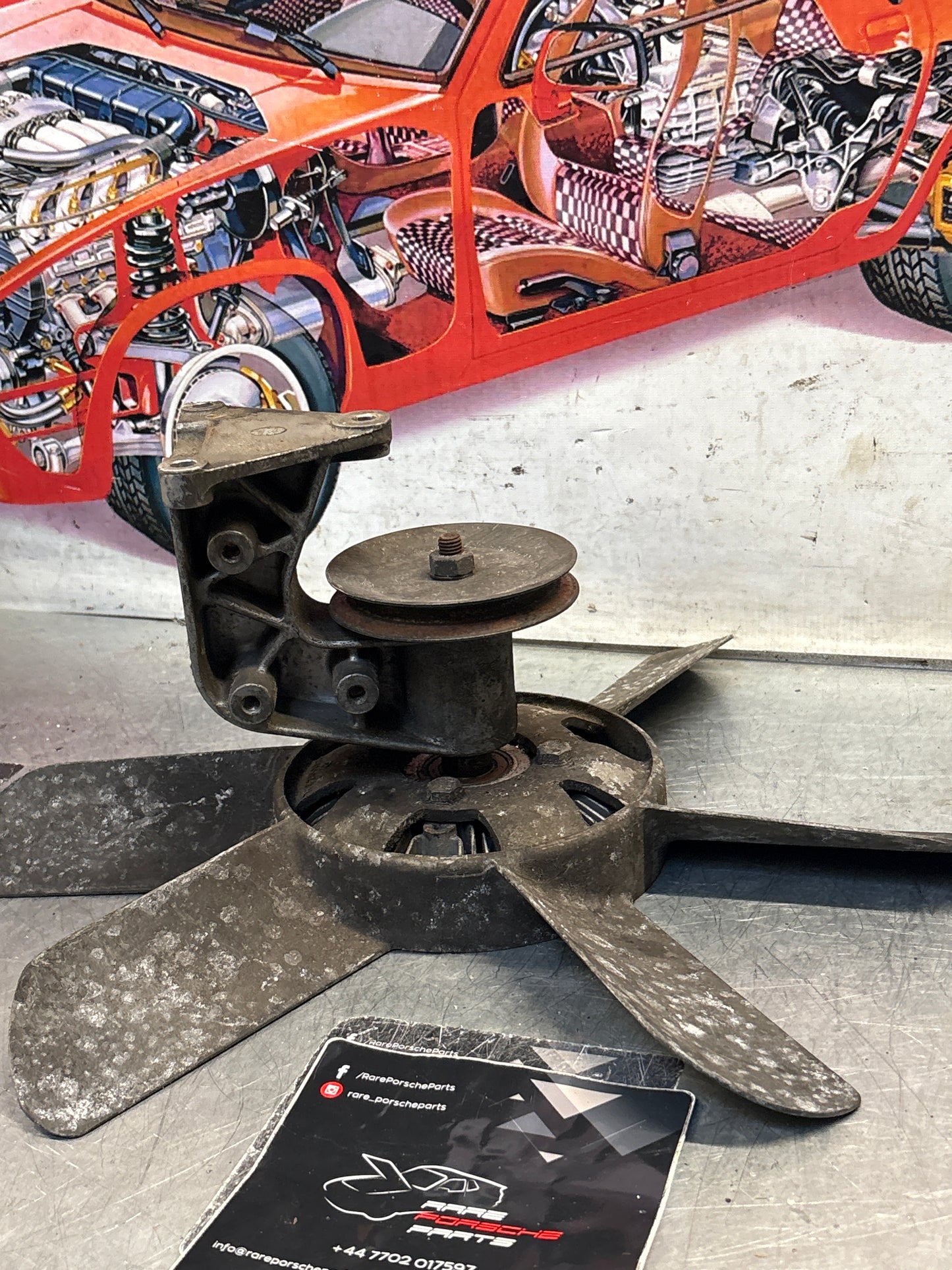 Porsche 928 Engine cooling viscous fan with bracket used 92810613701, 9281061101R