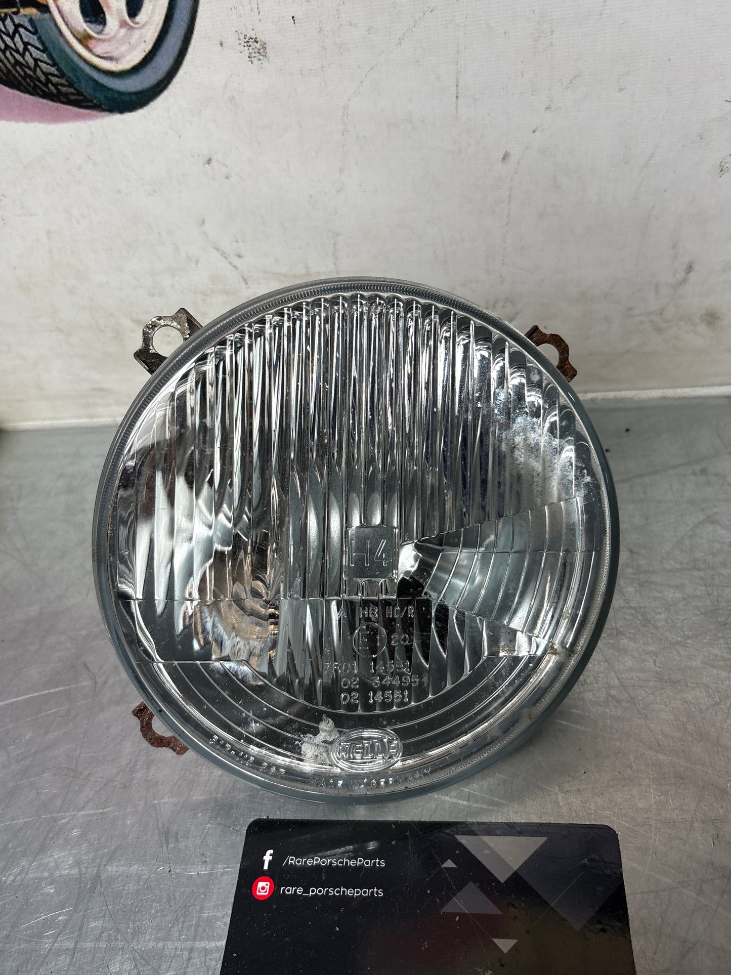 Porsche 924 / 944 Hella H4 headlight, used 477941771 / 317115367