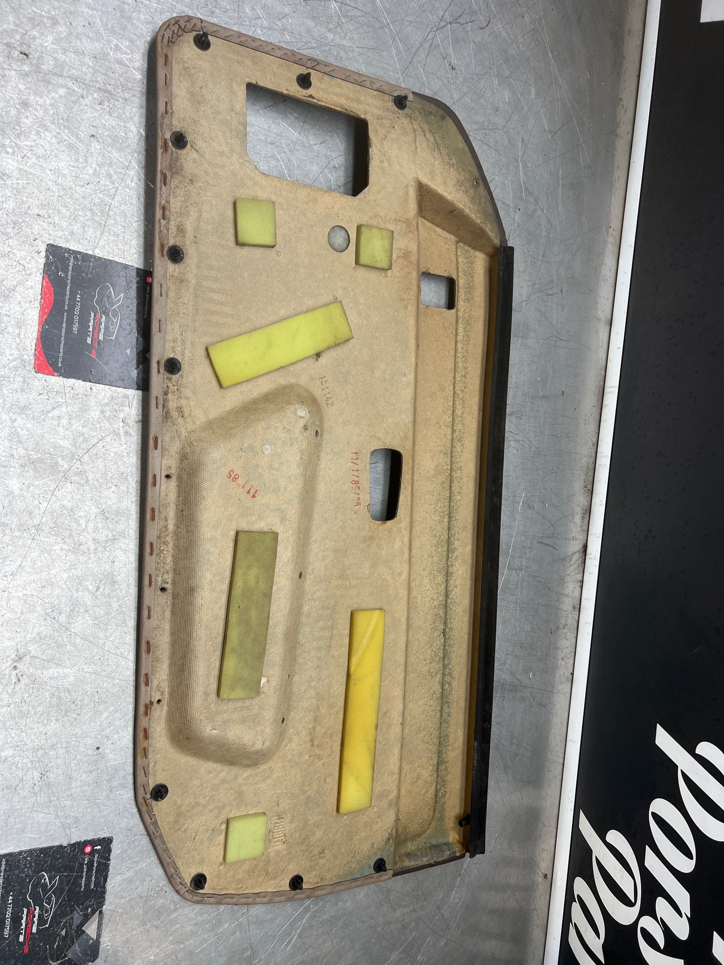 Porsche 924/944 early Porsche brown / cream door card used condition left side, Rhd, 478867011
