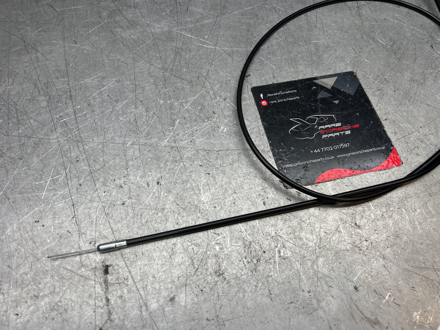 Porsche 924 bonnet release handle with cable, early type, New 477823531A