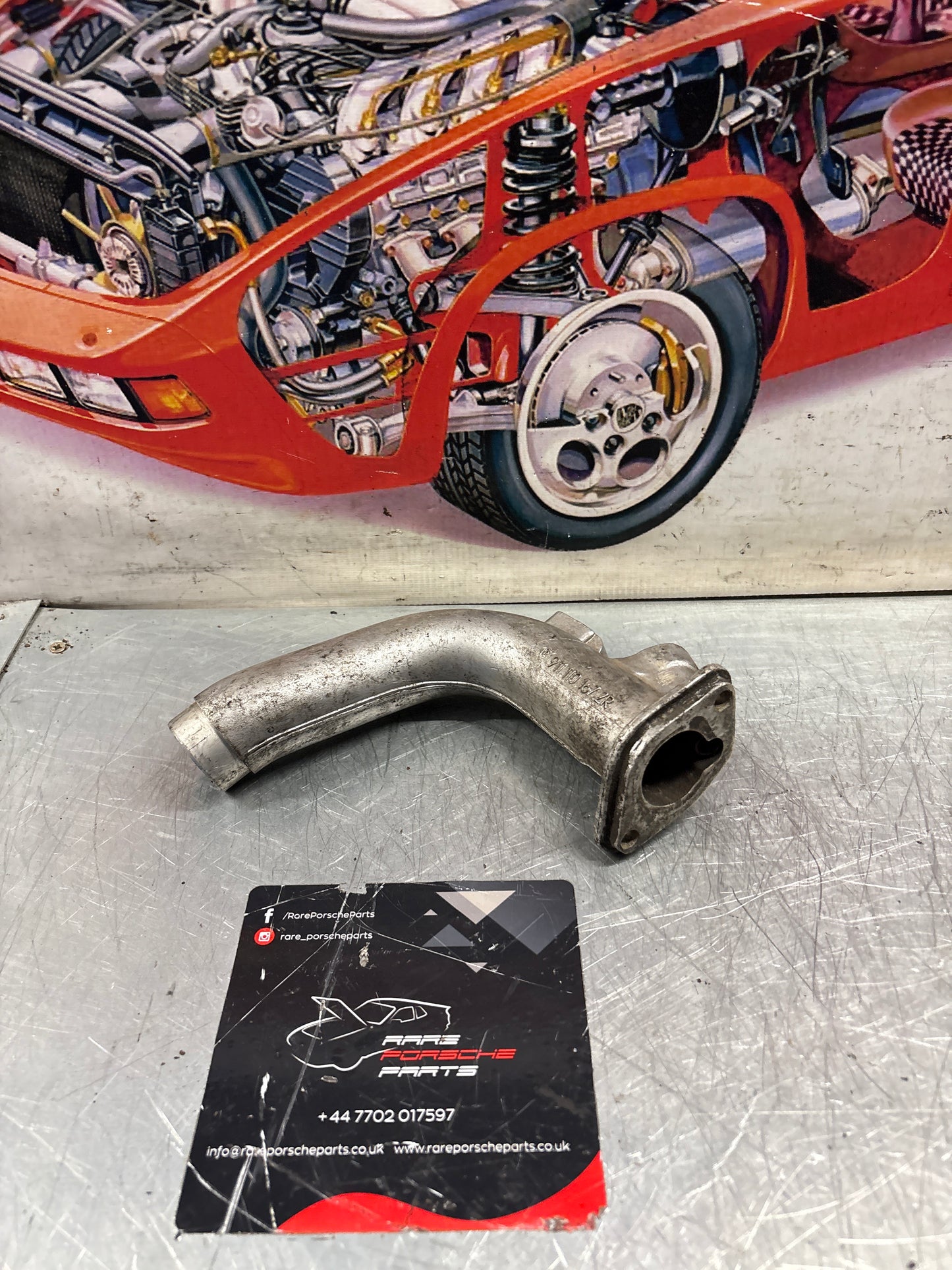 Porsche 911 intake manifold pipe, used 9111101672R