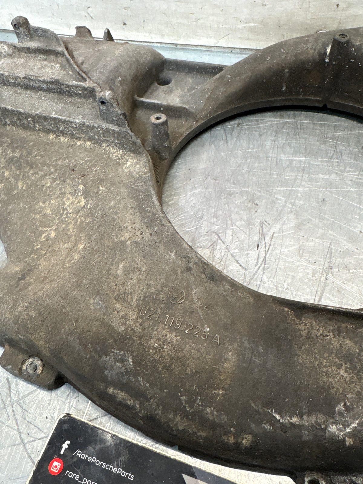 Porsche 914 engine cooling fan housing, used 021119225A