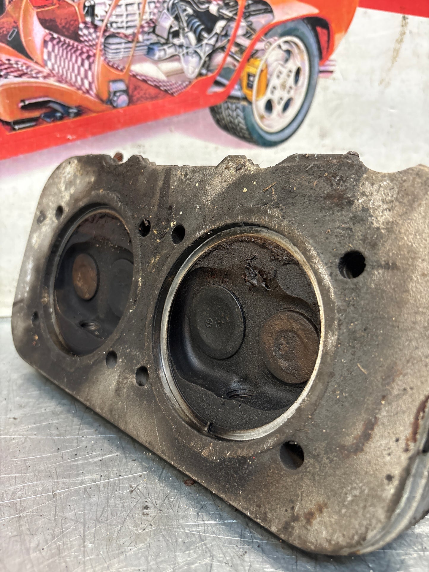 Porsche 914, cylinder head, right side, used 021101371J