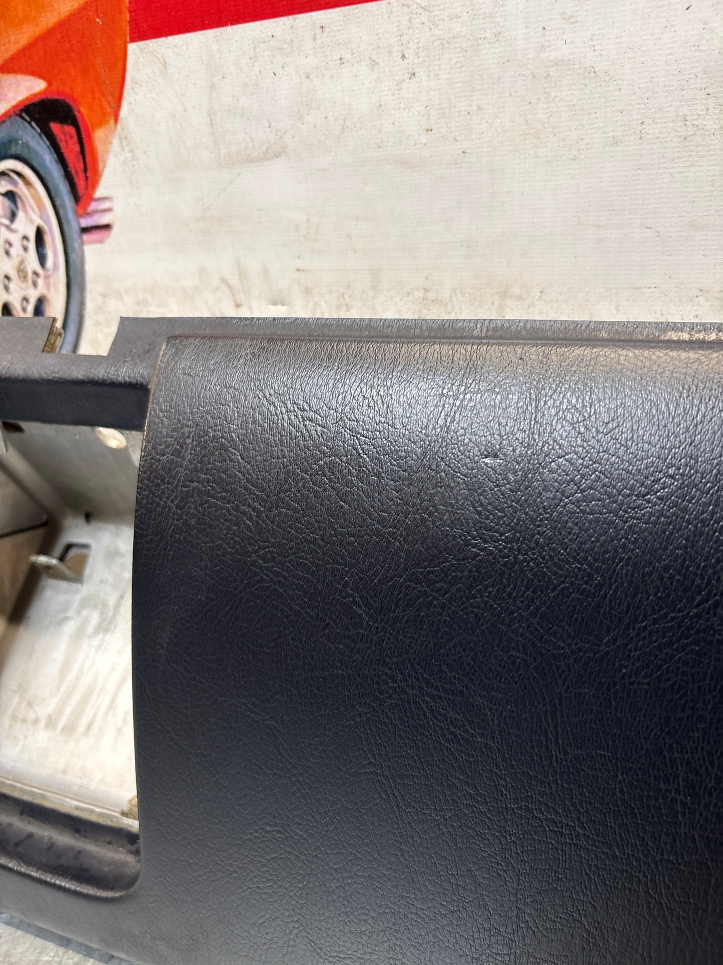 Porsche 911 964 dashboard lower knee protection trim, marine blue leather, used 96455207304 / 96455207300
