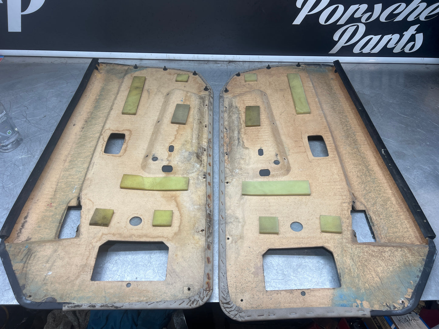 Pair Of Porsche 944 black / cream / white door cards 94455501701 94455501801 used, nice condition.