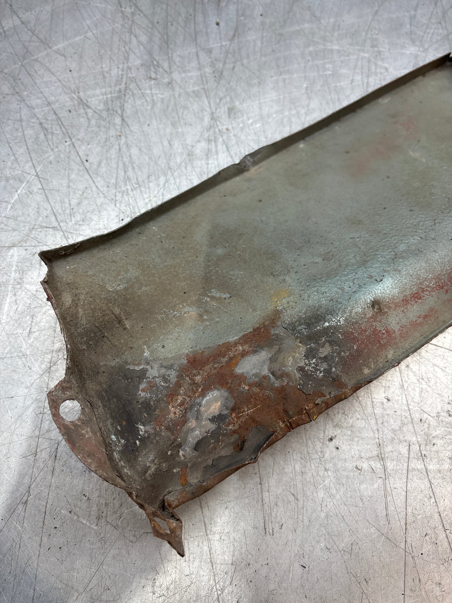 Porsche 924 Lower front valance, used, 94450303501 damaged