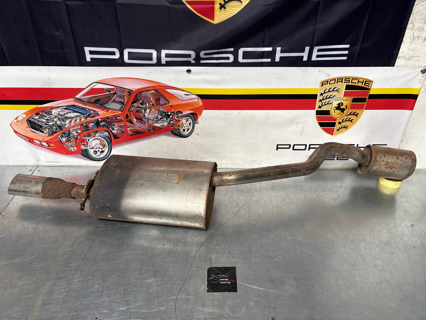Porsche 944 S S2 genuine exhaust system rear muffler, used 94411104103