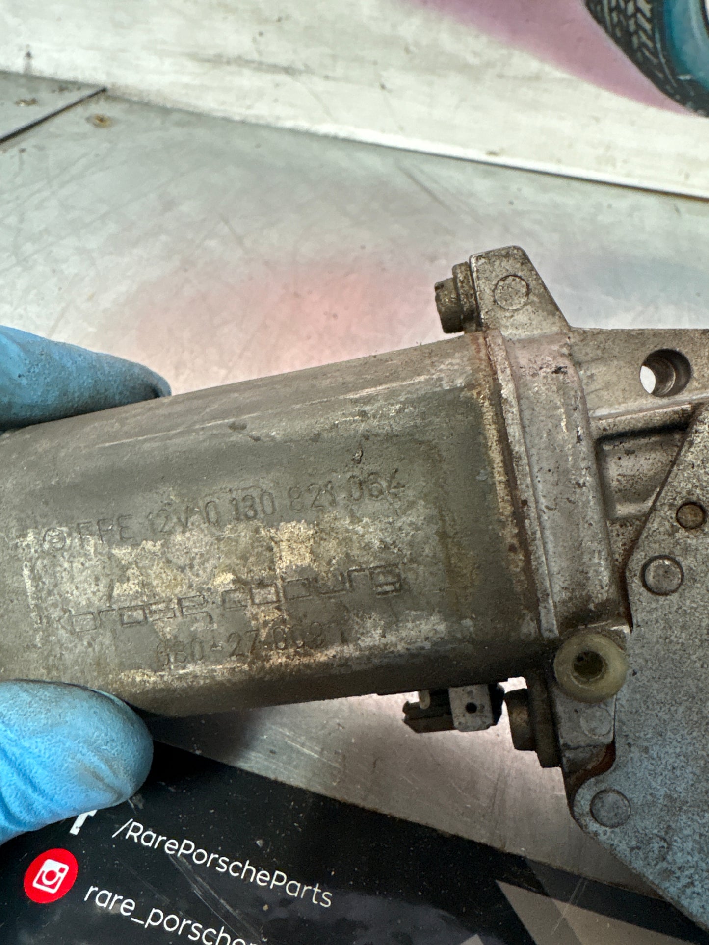 Porsche 911 left window motor, used 0130821064