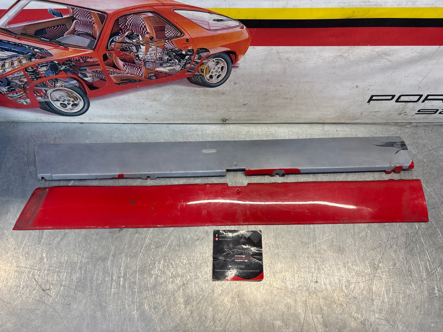 Porsche 924 Carrera GT pair of side skirt trim, used 93755902700 / 93755902800