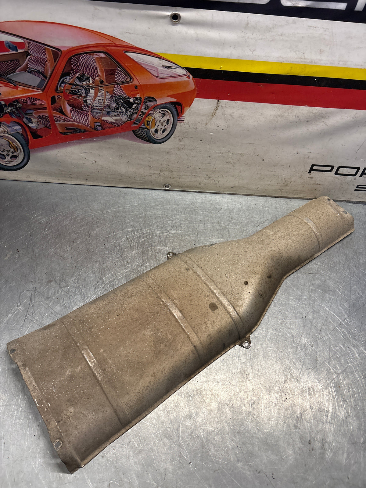 Porsche 928 heat protection plate,  92850492503, used