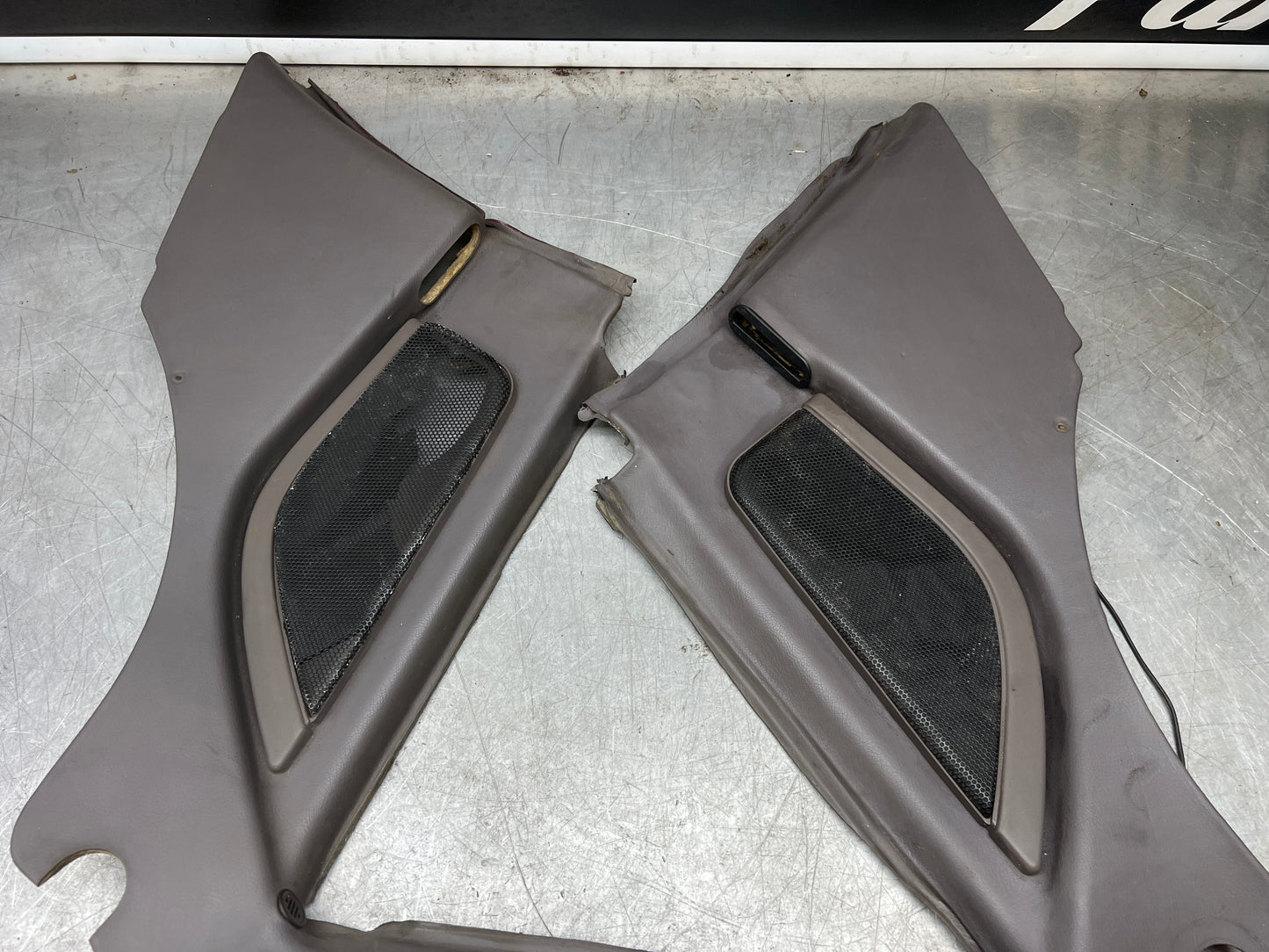 Porsche 944 Turbo S2 grey rear interior C Post trims/cards with M490 sound package, used spare or repairs 94455502113 / 94455502213