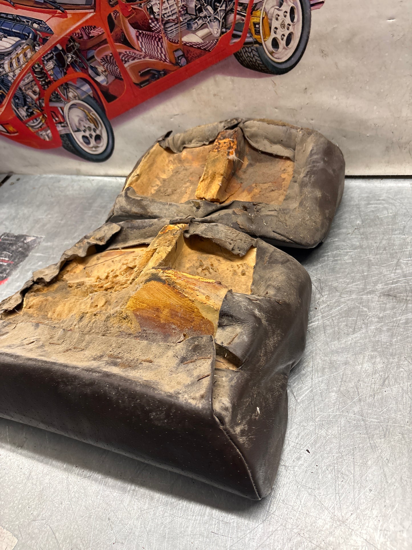 Porsche 928 rear left seat and center cushion, used, brown 92852205951 / 92852208751