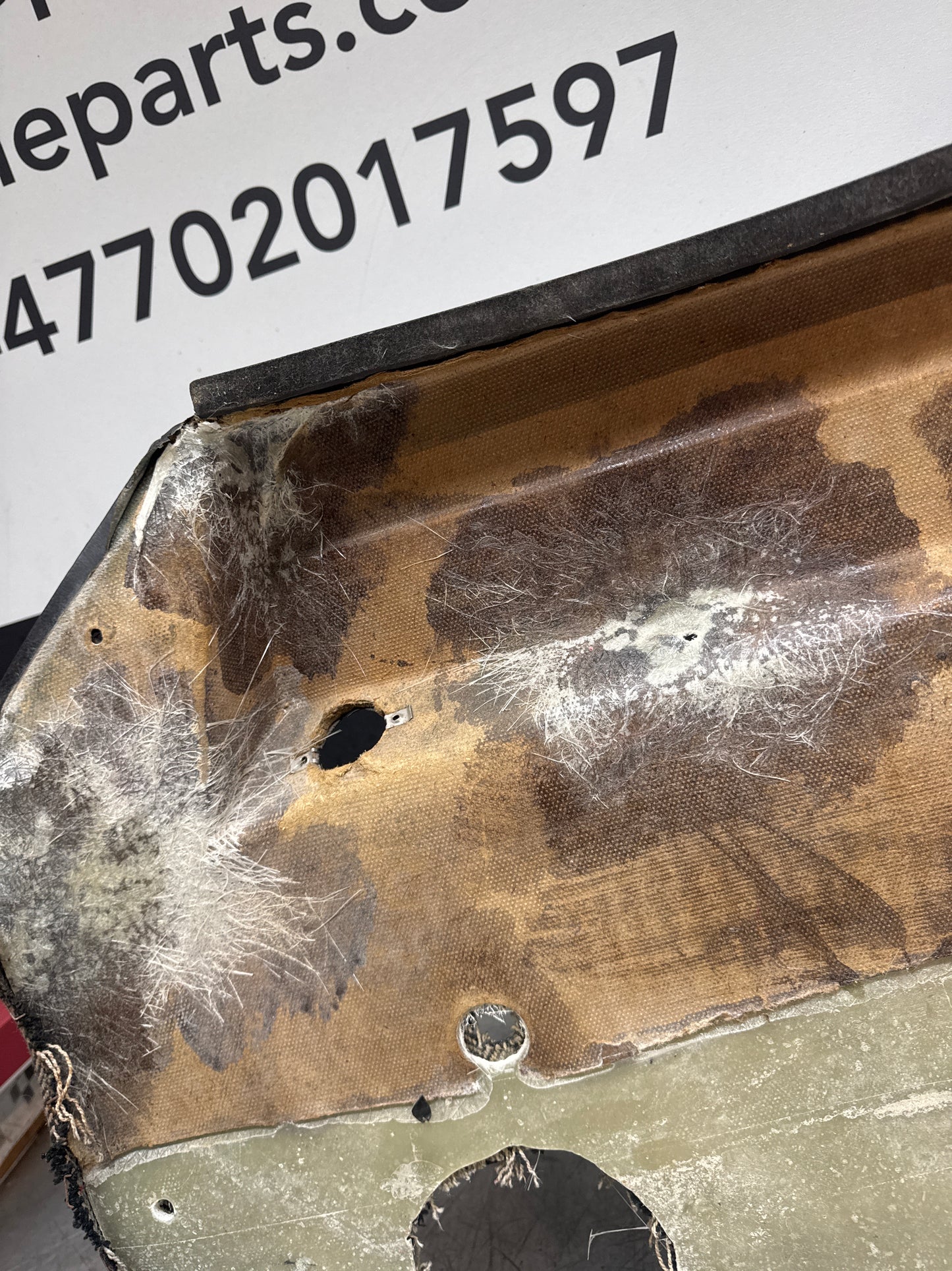 Porsche 924 LHD Left Black Door card. Manual window type (non electric) Fibreglass repaired. 477867012