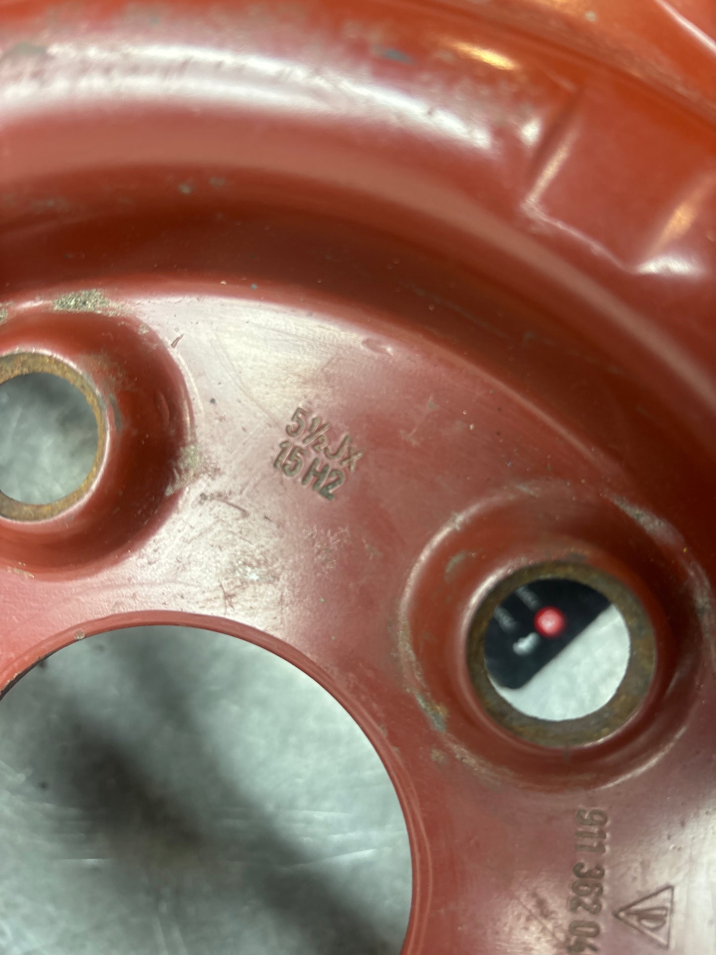 Porsche 911 930 Steel Spare Wheel and tyre, used 91136204000