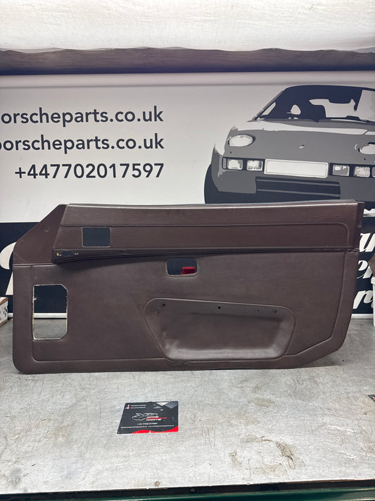 Porsche 924 / Early 944 brown RHD Drivers door card. Fibreglass repaired. 478867011