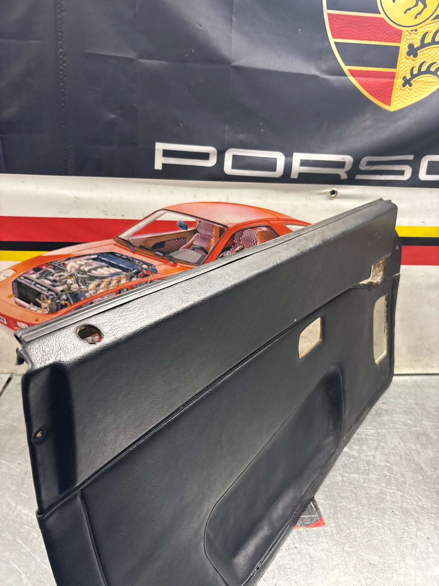Porsche 944 left side Black door card, used 94455501701