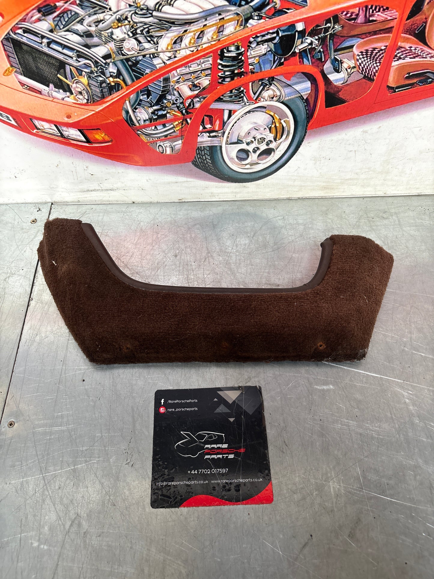 924/944 right, driver side brown carpeted door pocket, used  477867134