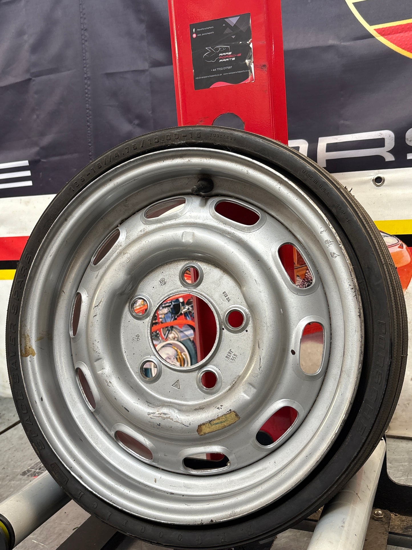 Porsche 911 944 924s spare wheel in steel with tyre, used