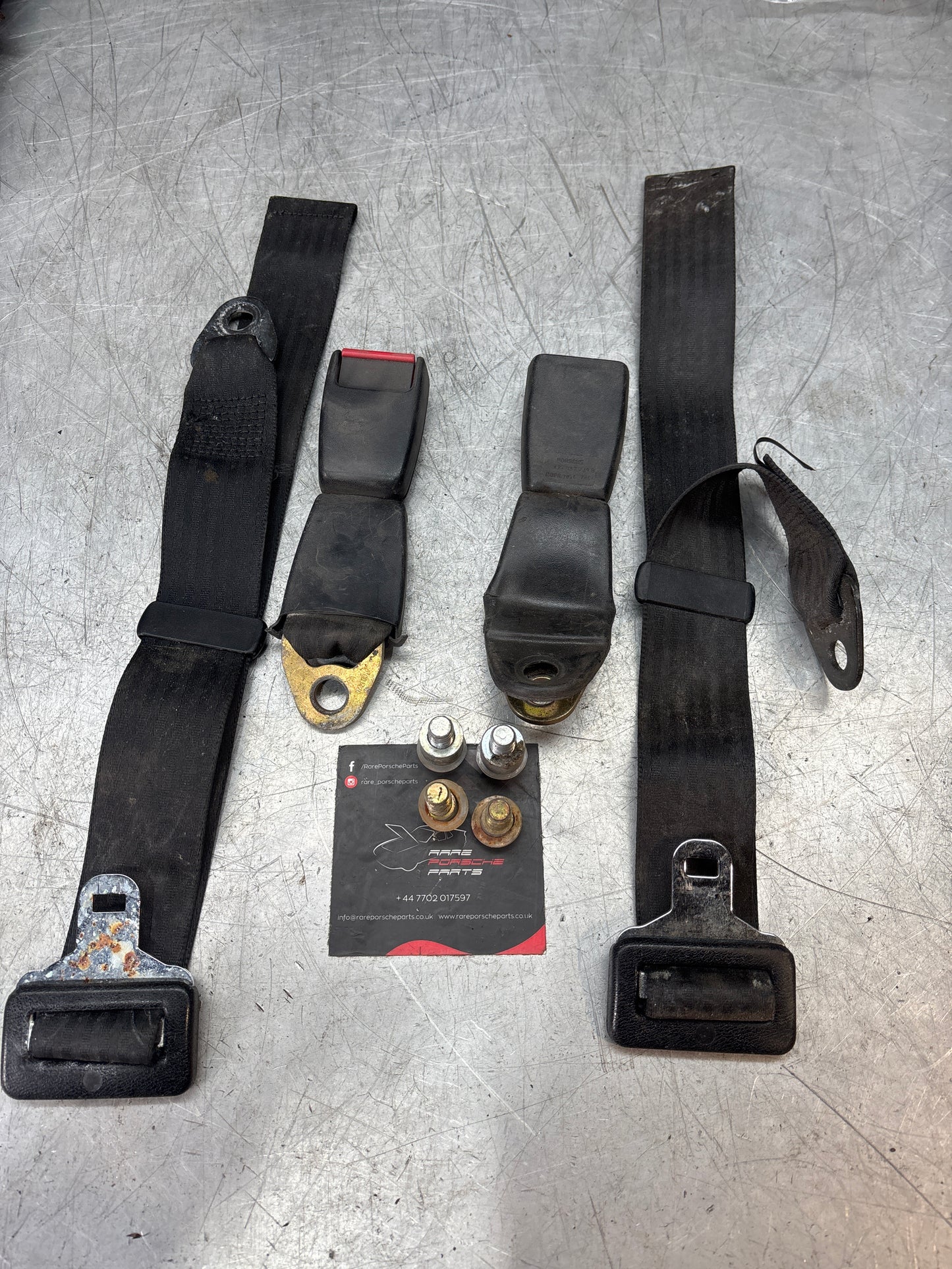 Used Porsche 924/944 rear 2 point static seat belt 477857795 used